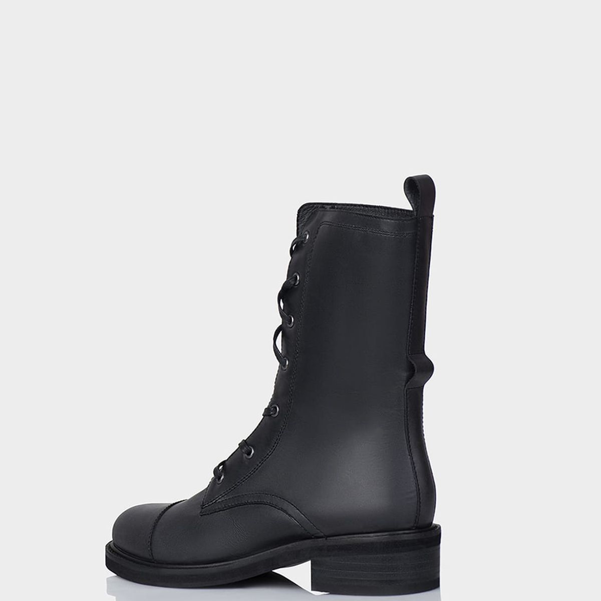 STIVALI - Bota Militar Cuero Ceranil Negra