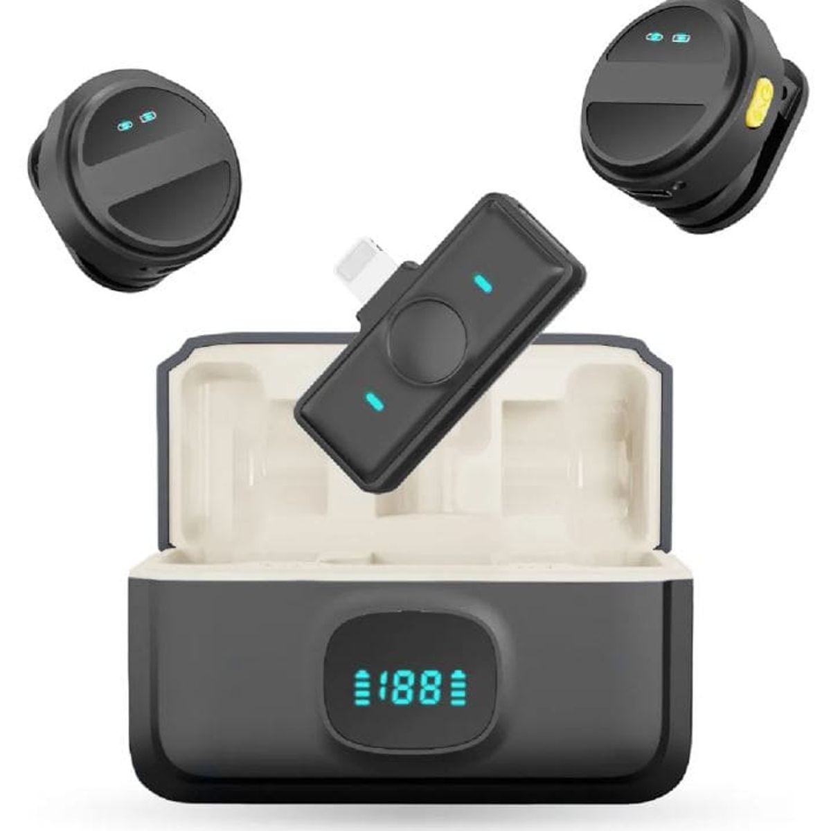 INNOVA - Micrófono Inalámbrico Solapa Magnético Solapa Doble Canal Profesional 40hrs