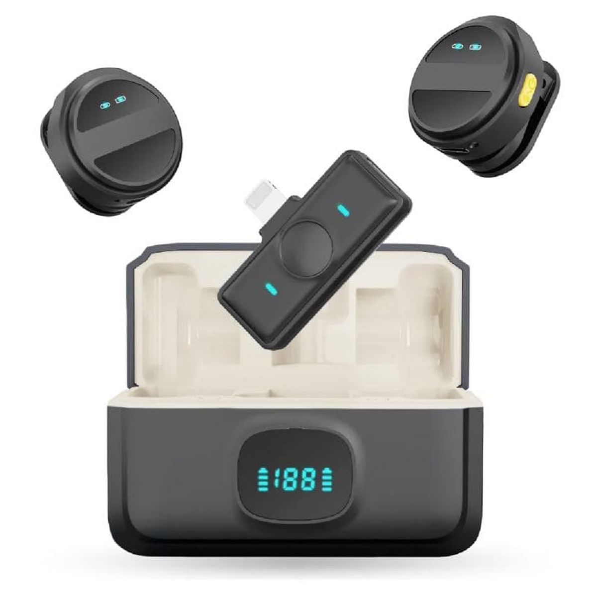 INNOVA - Micrófono Inalámbrico Solapa Magnético Solapa Doble Canal Profesional 40hrs