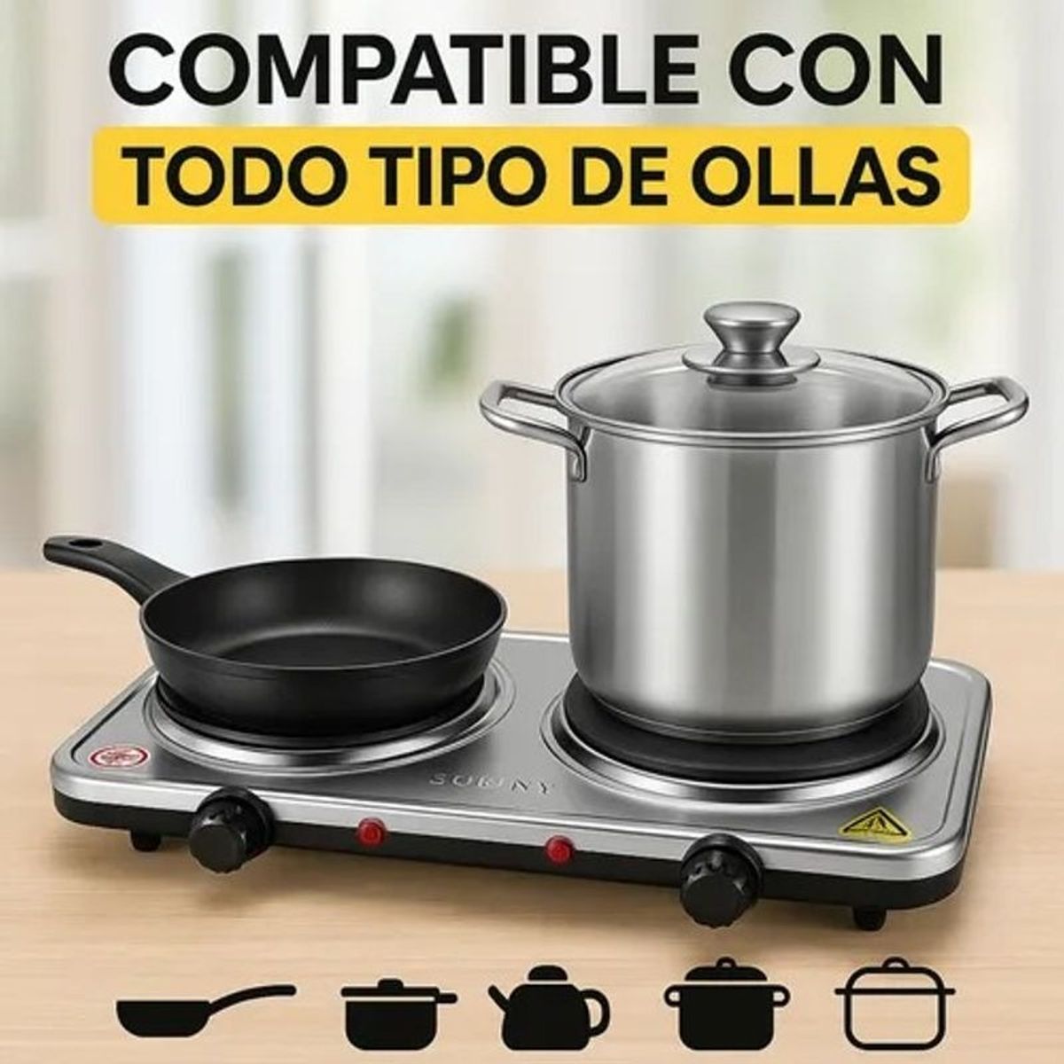 SOKANY - Estufa Eléctrica Sokany con Diseño Moderno y Bajo Consumo