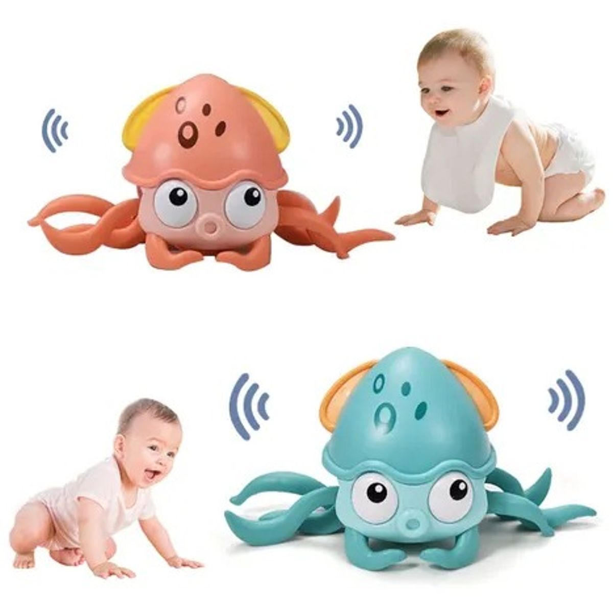 KIDSHOP - Juguete Interactivo Pulpo Con Música Y Luces J-9156 Azul