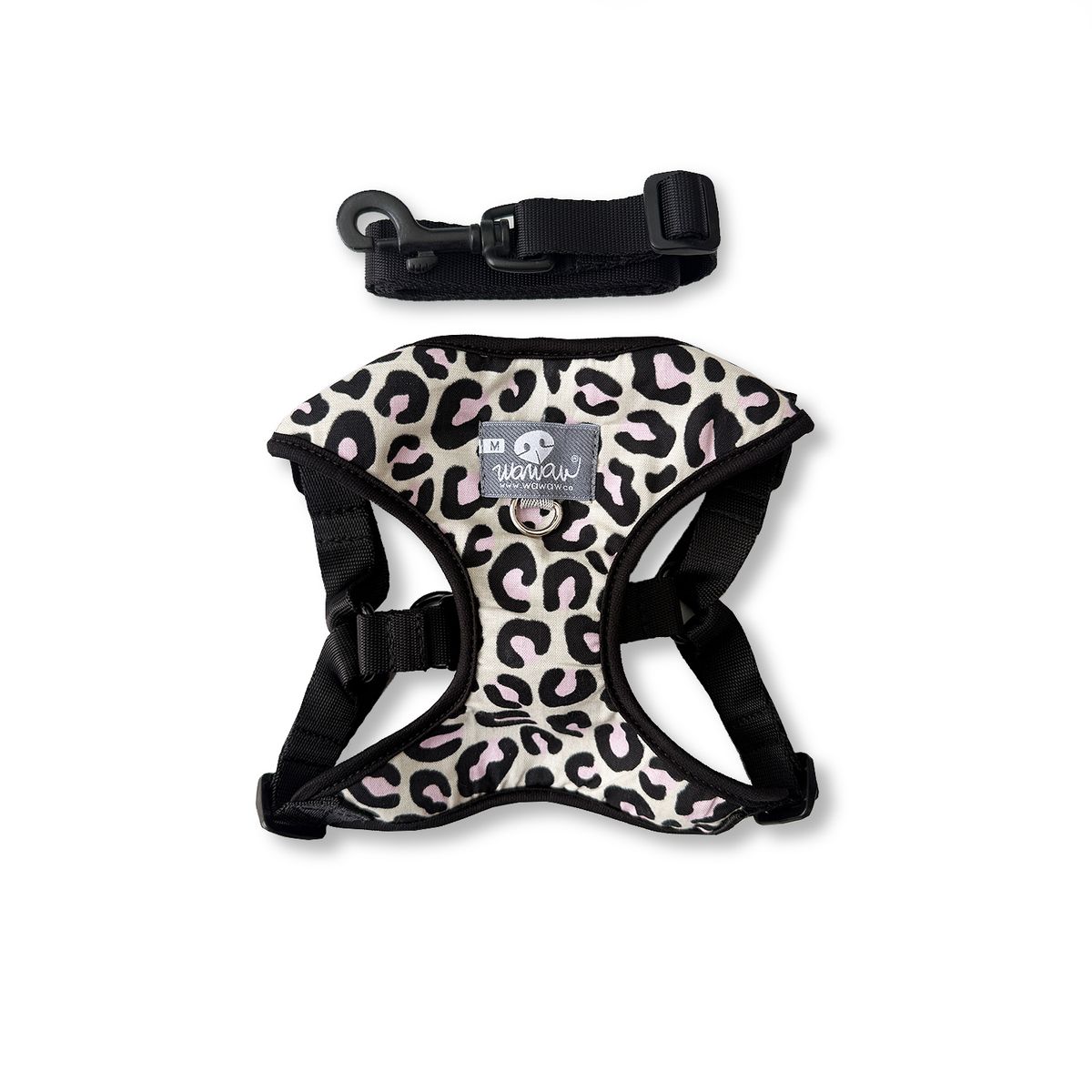 WAWAW - Pechera M marfil animal print negro y rosa