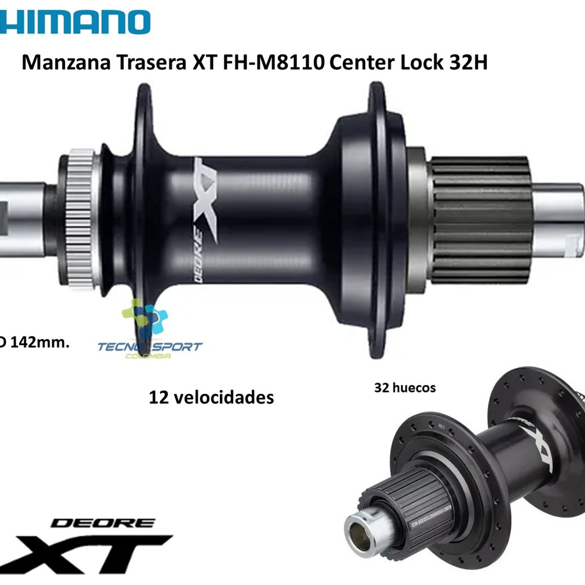 SHIMANO - Manzana Bicicleta Shimano Xt M8110 32h 142mm Microspline
