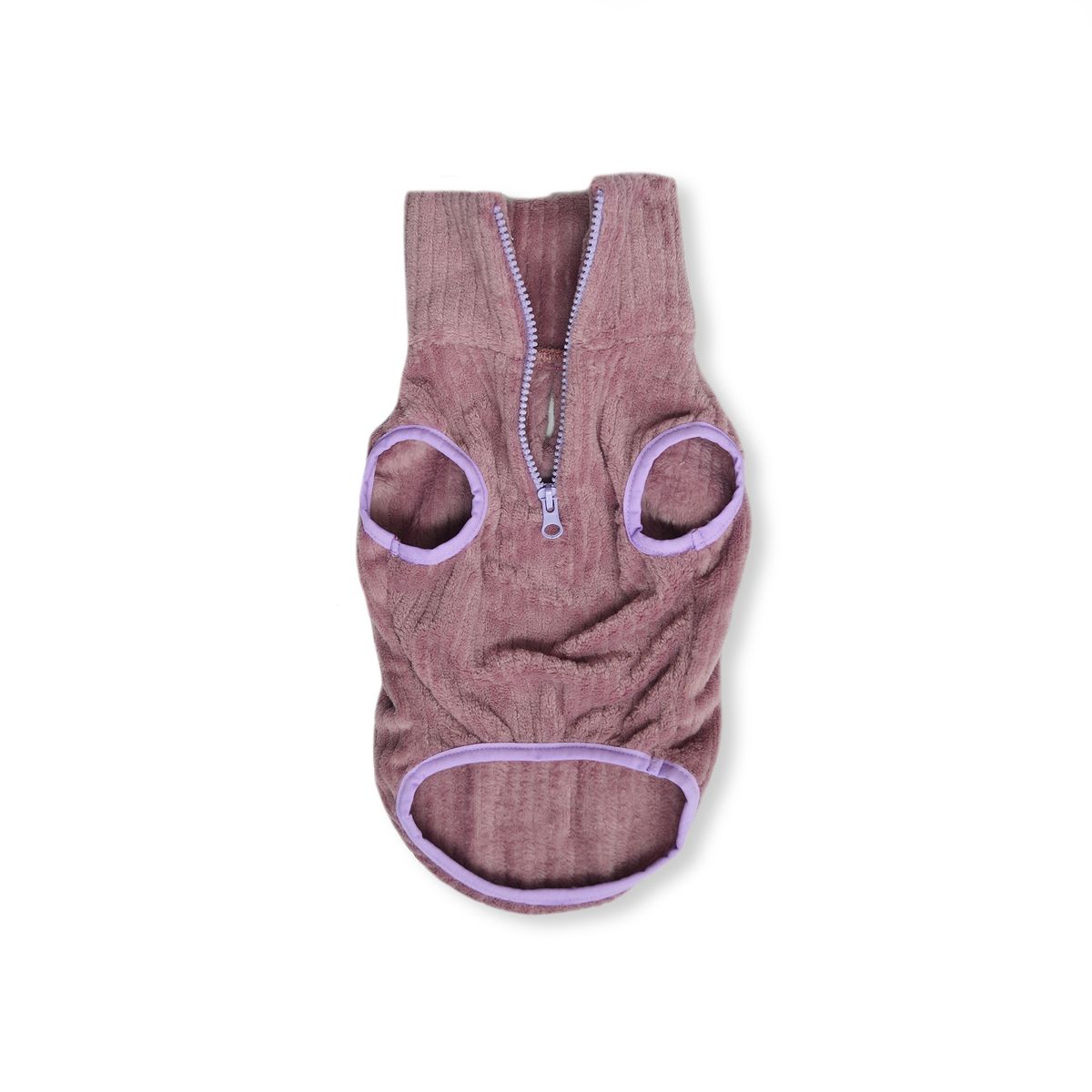 WAWAW - Saco 5XL cuello alto cremallera lila manga sisa con sesgo licrado menta