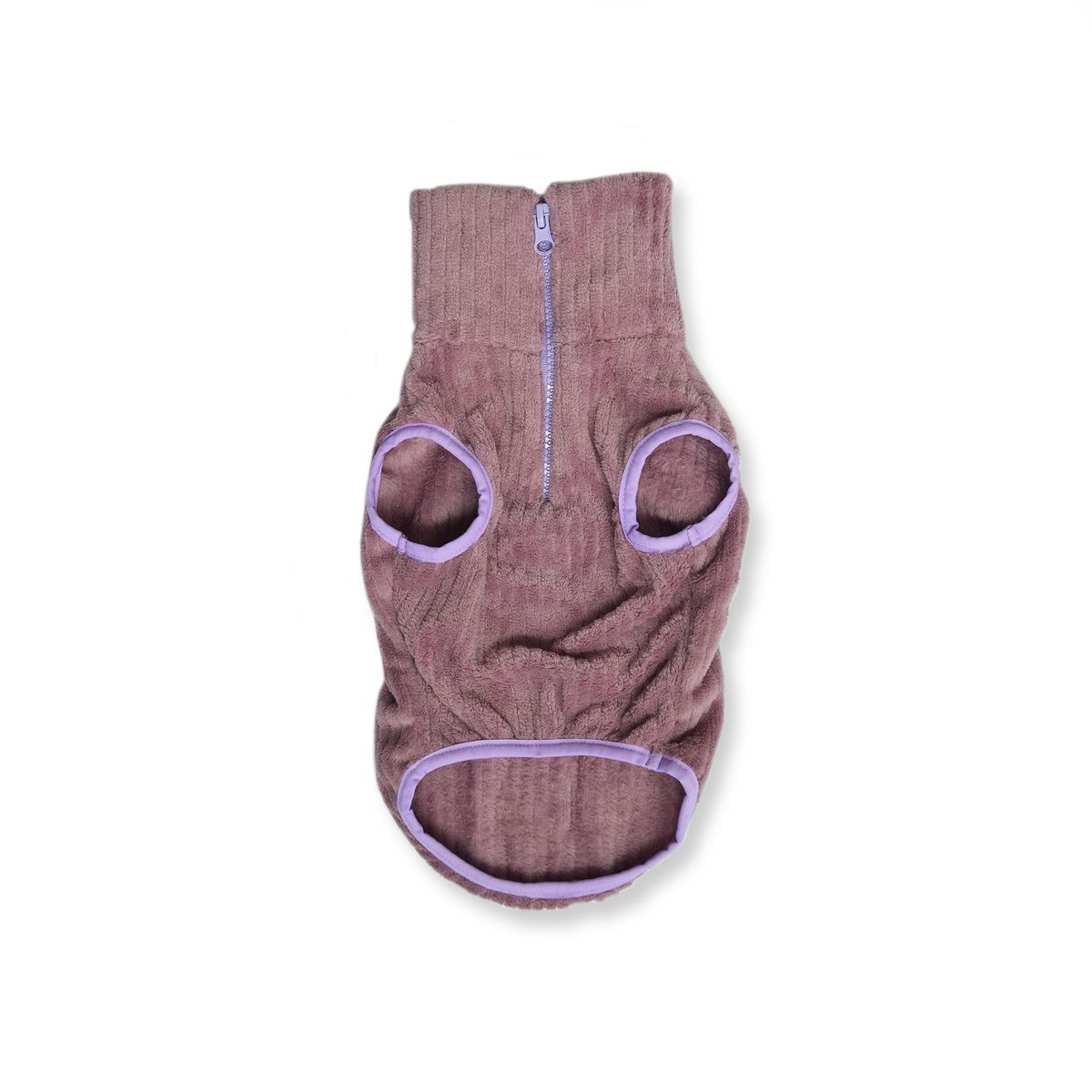 WAWAW - Saco 5XL cuello alto cremallera lila manga sisa con sesgo licrado menta