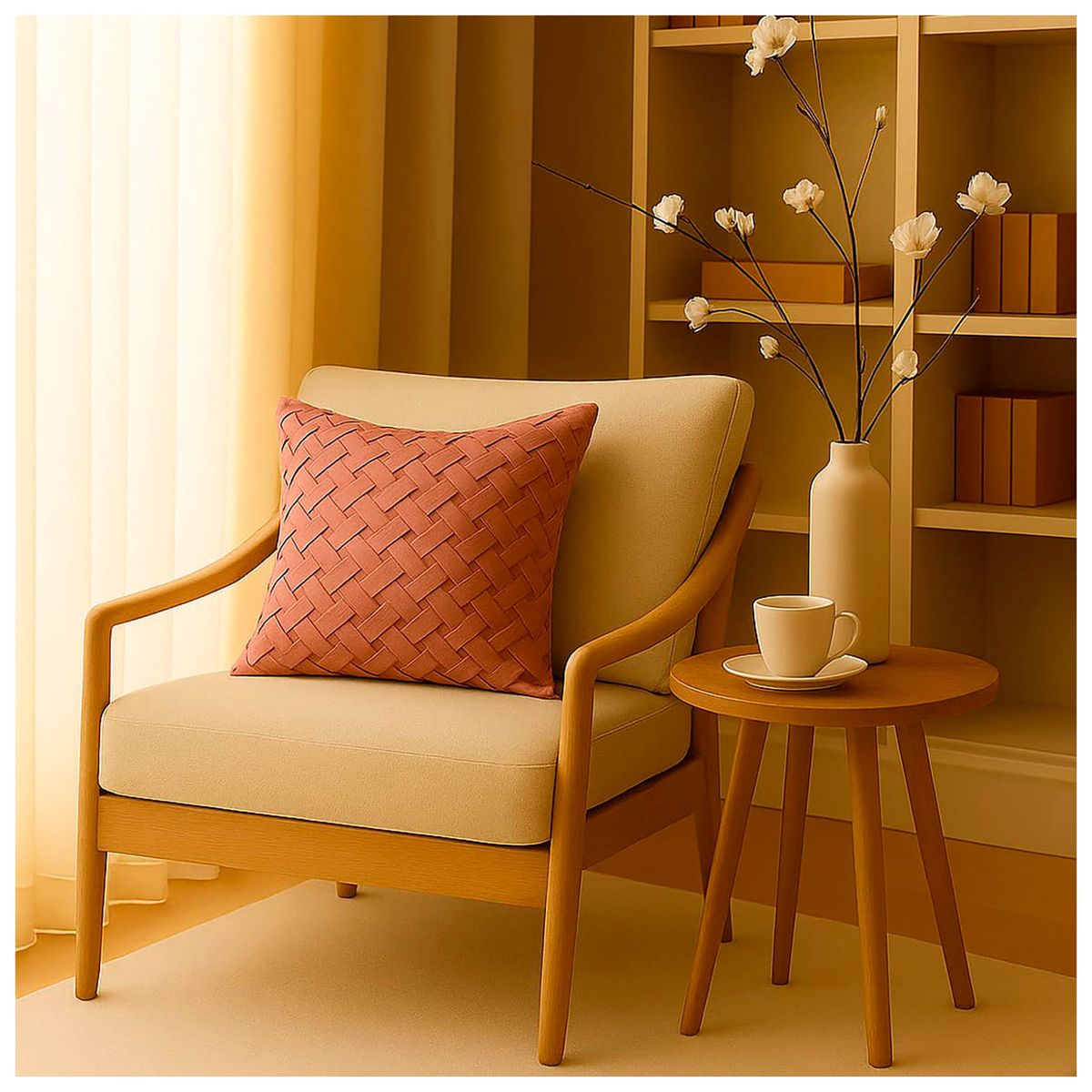 HOMETEX - COJIN TRENZADO ROSA