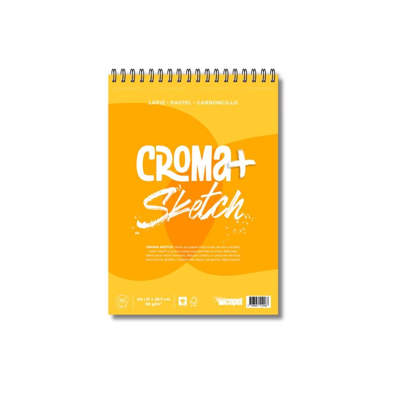 ICOPEL - Bitácora Argollada Croma+ Sketch 90 Gr A4 X 60 Hojas Icopel
