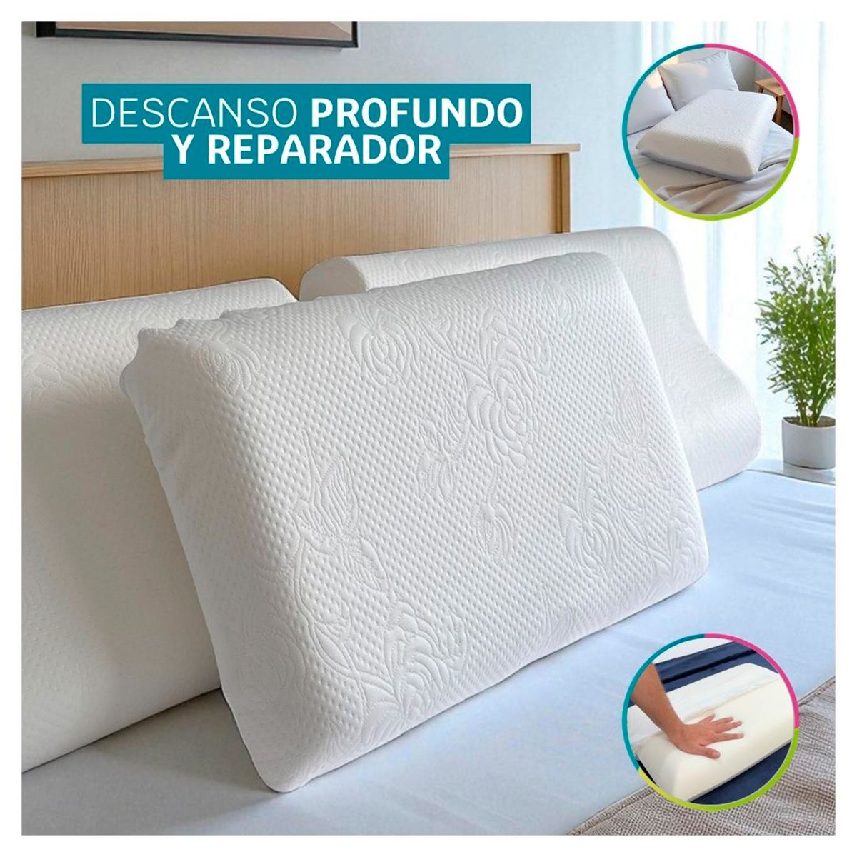 HOGARETO - Almohada Ortopédica Con Memory Foam
