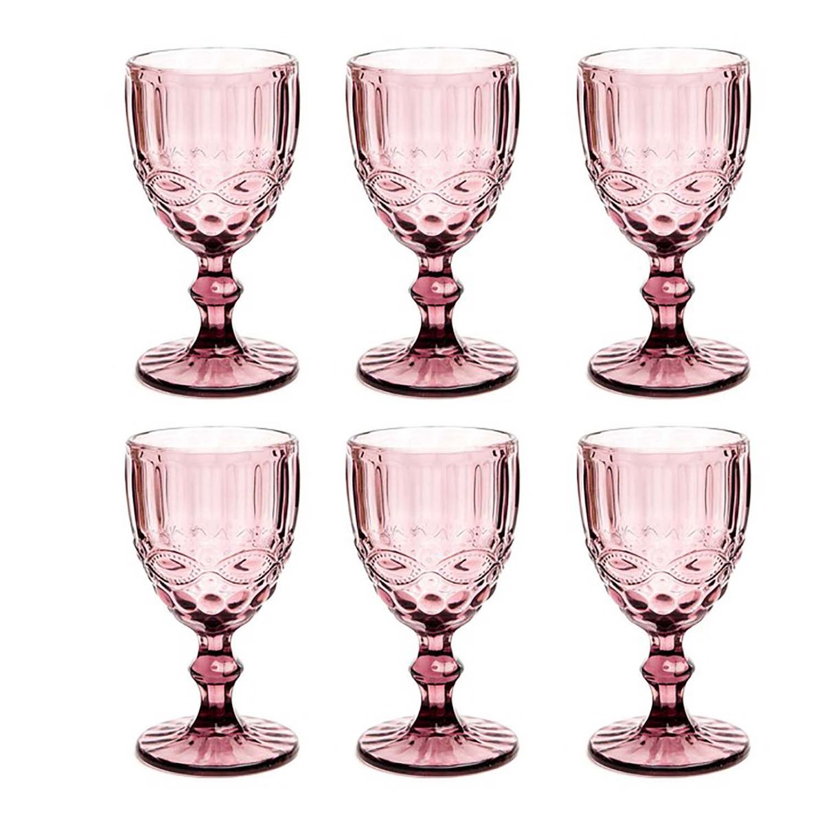 OCT GLASSWARE - SET 6 COPAS VINO AGUA VINTAGE 10 ONZ ROSE