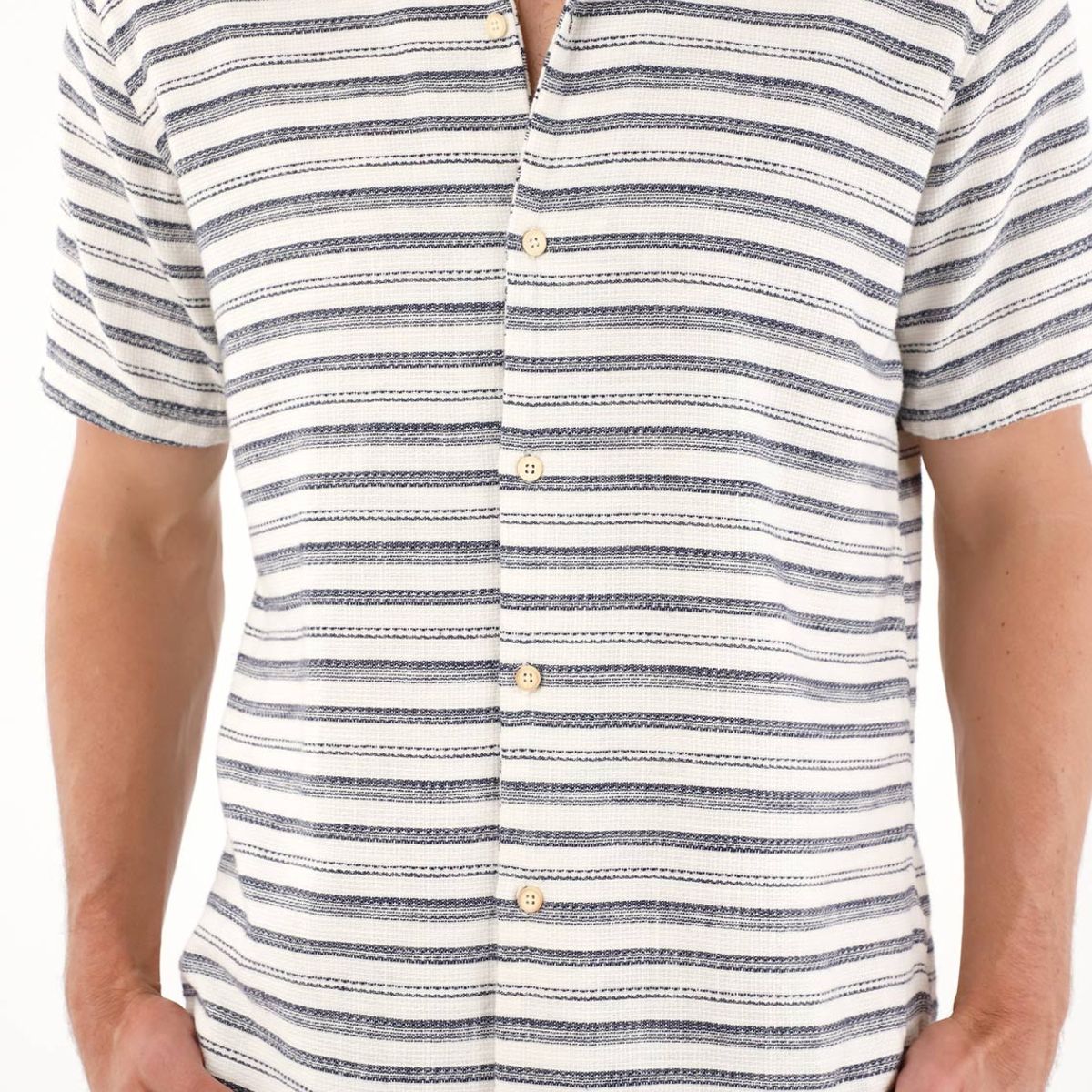 TENNIS - Camisa tipo bowling preteñida a rayas para hombre