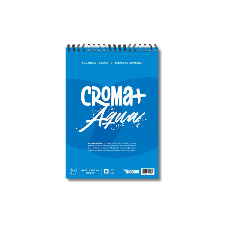 ICOPEL - Bitácora Argollada Croma+ Aqua 250 Gr A4 X 30 Hojas Icopel