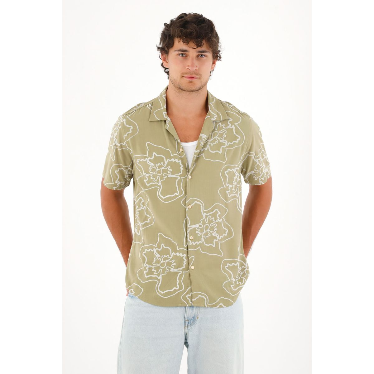 TENNIS - Camisa tipo bowling estampada para hombre