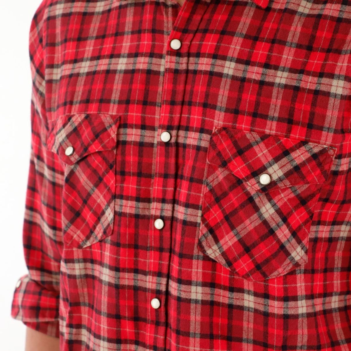 TENNIS - Camisa tipo leñadora roja para hombre