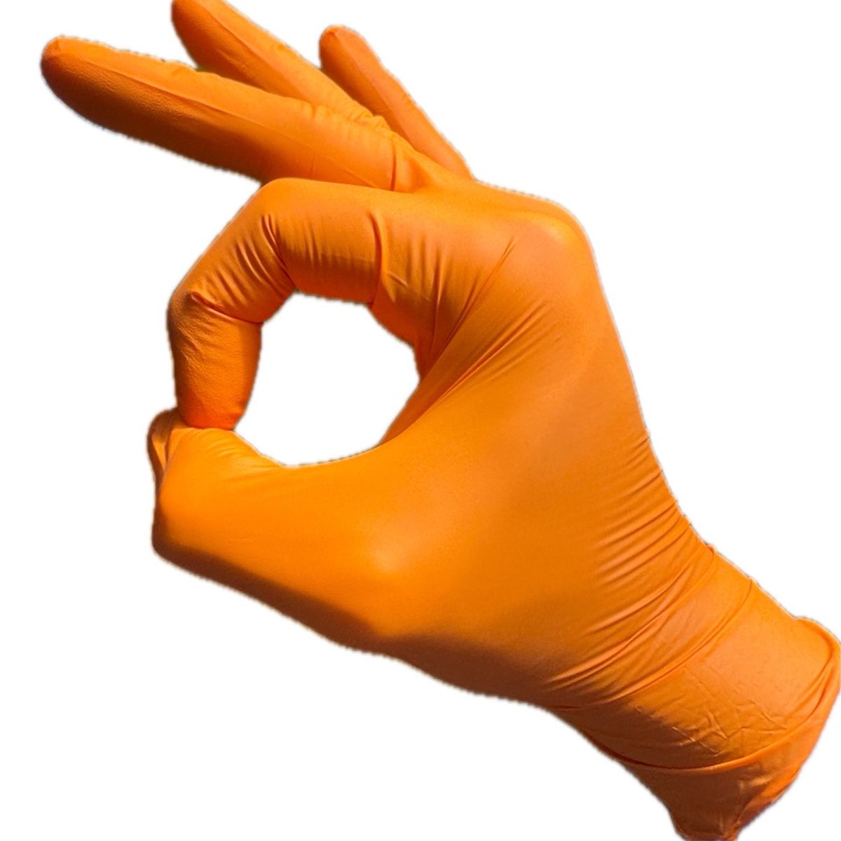 GENERICO - Guantes de Nitrilo Naranja Talla L Caja x100 unidades