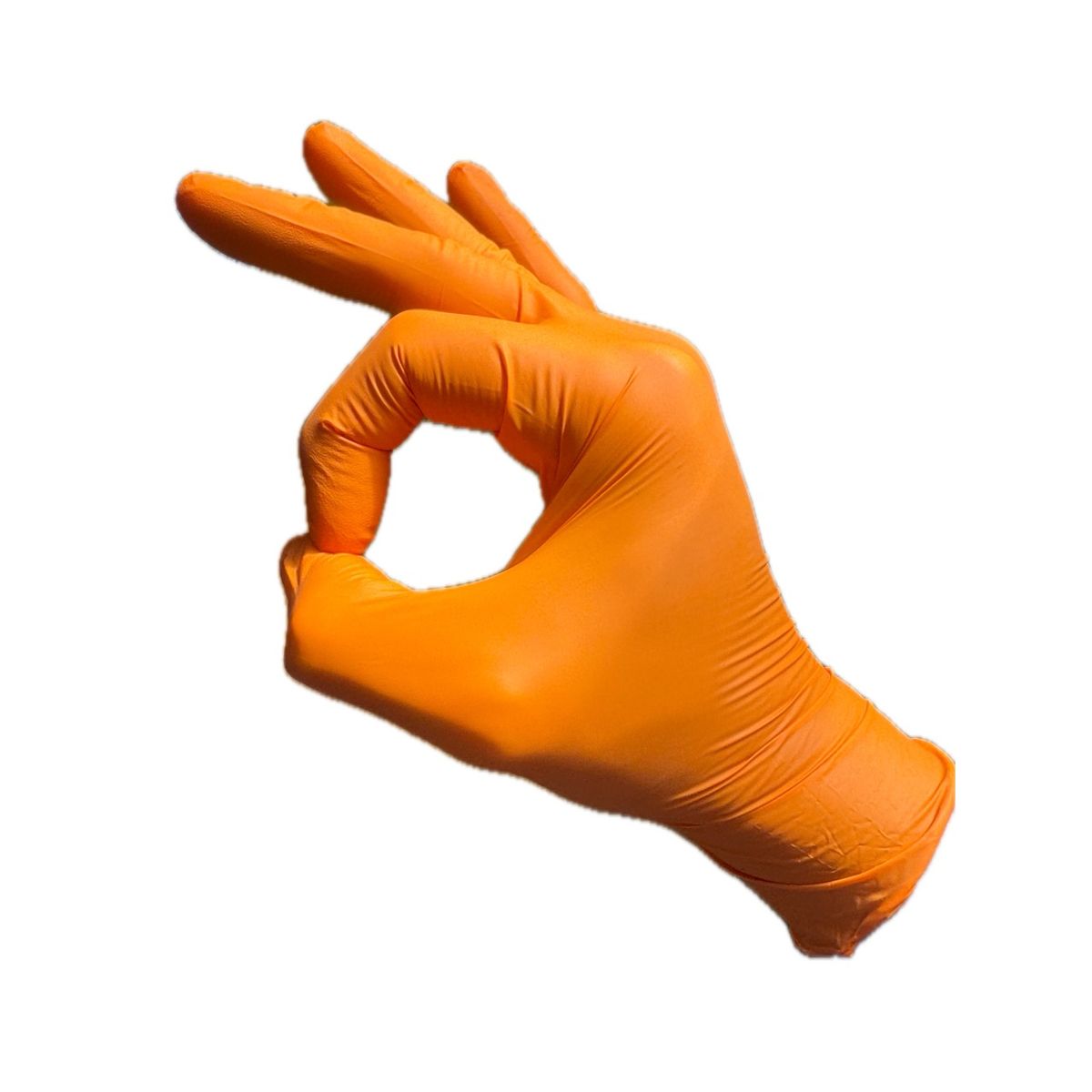GENERICO - Guantes de Nitrilo Naranja Talla L Caja x100 unidades
