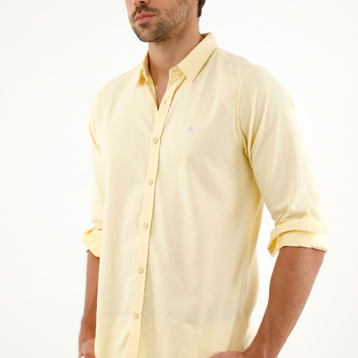 TENNIS - Camisa amarilla manga larga para hombre