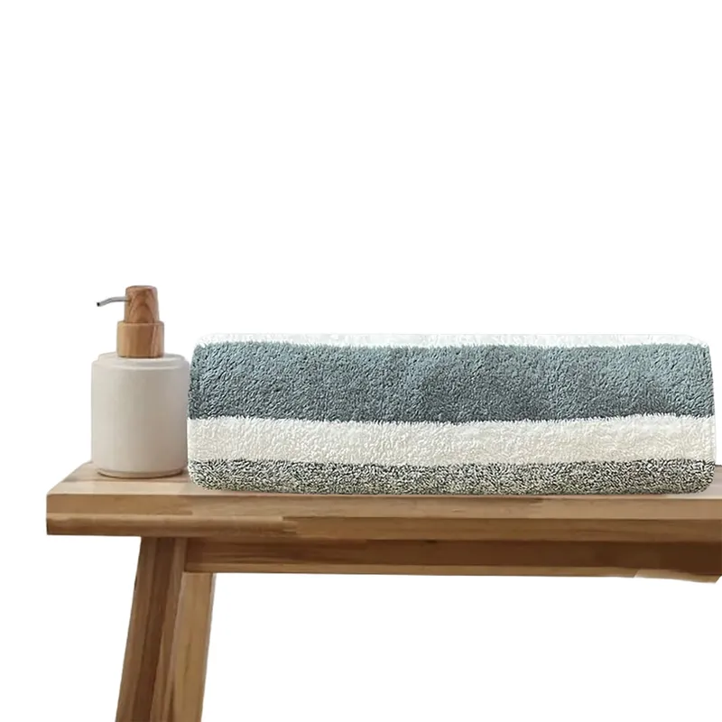 HOMETEX - TOALLA MICROFIBRA RAYAS GRIS