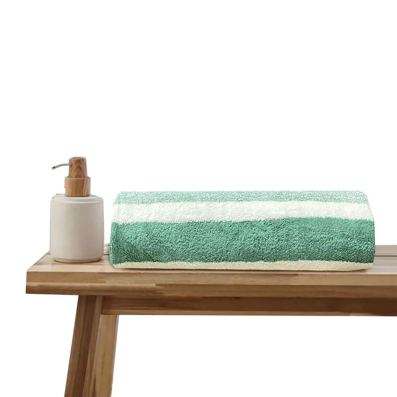 HOMETEX - TOALLA MICROFIBRA RAYAS VERDE