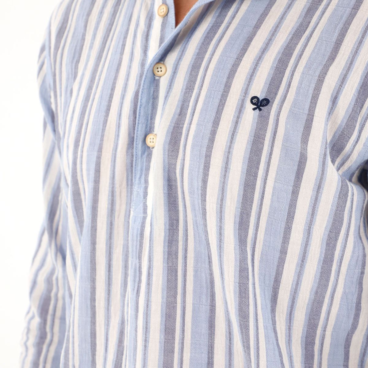 TENNIS - Camisa manga larga con diseño a rayas para hombre