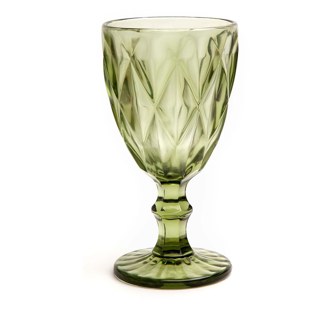 OCT GLASSWARE - SET 6 COPAS VINO AGUA VINTAGE 10 ONZ VERDE