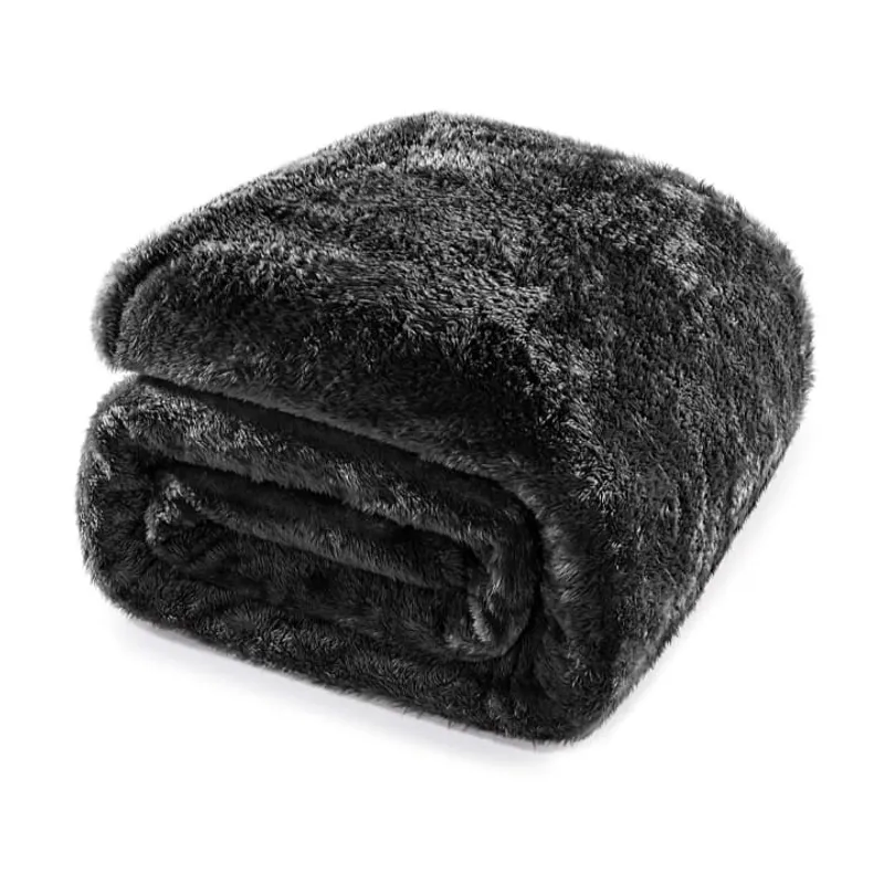 SIRENITAS - Cobija térmica sherpa 170x2m Cama Sencilla Pie de cama Gris oscuro