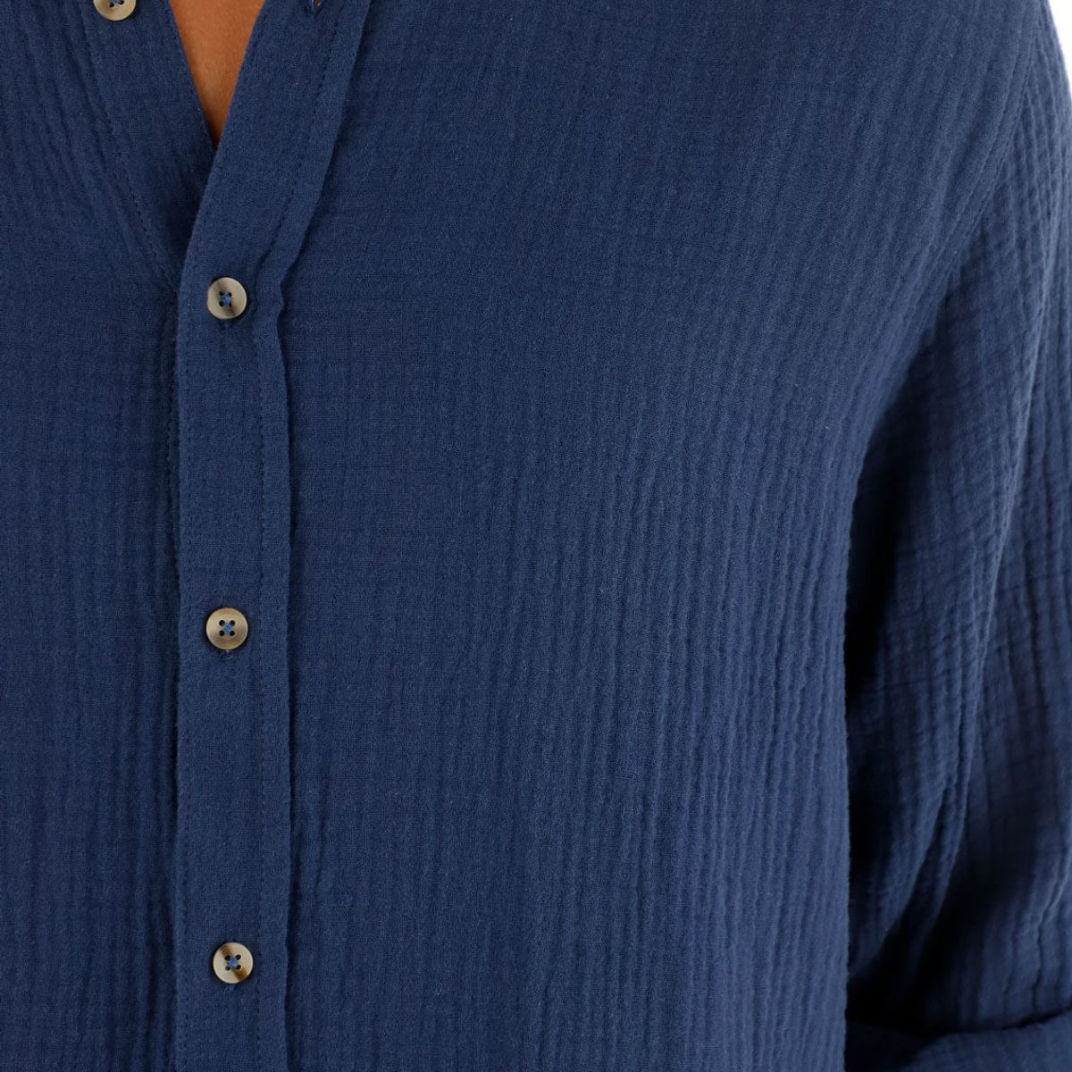 TENNIS - Camisa azul manga larga para hombre