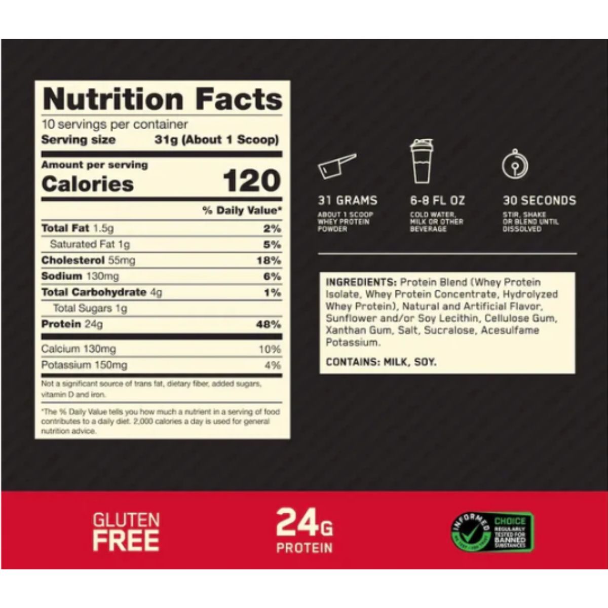 OPTIMUM NUTRITION - Proteina Whey Gold Standard 310gr - Sabor Vainilla