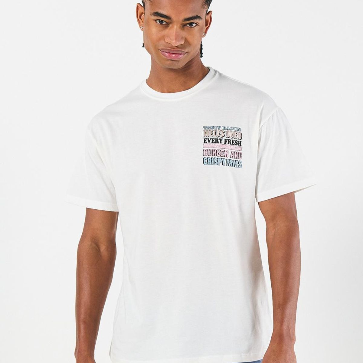 KOAJ - KOAJ Camiseta unicolor estampada con cuello redondo Hombre