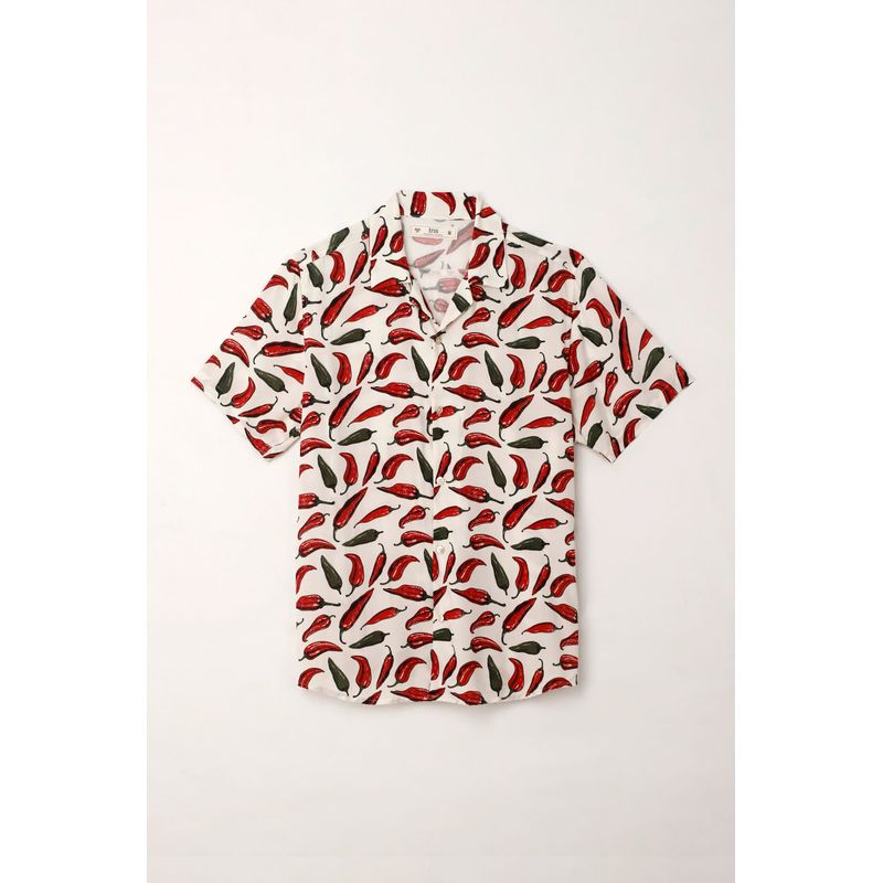 TENNIS - Camisa tipo bowling con estampado de chiles para hombre