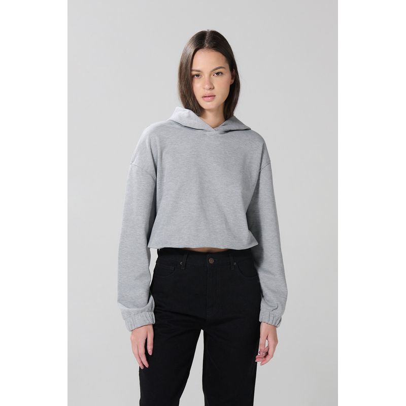 KOAJ - KOAJ Buzo en tela perchada gris oscuro oversize con capota Mujer