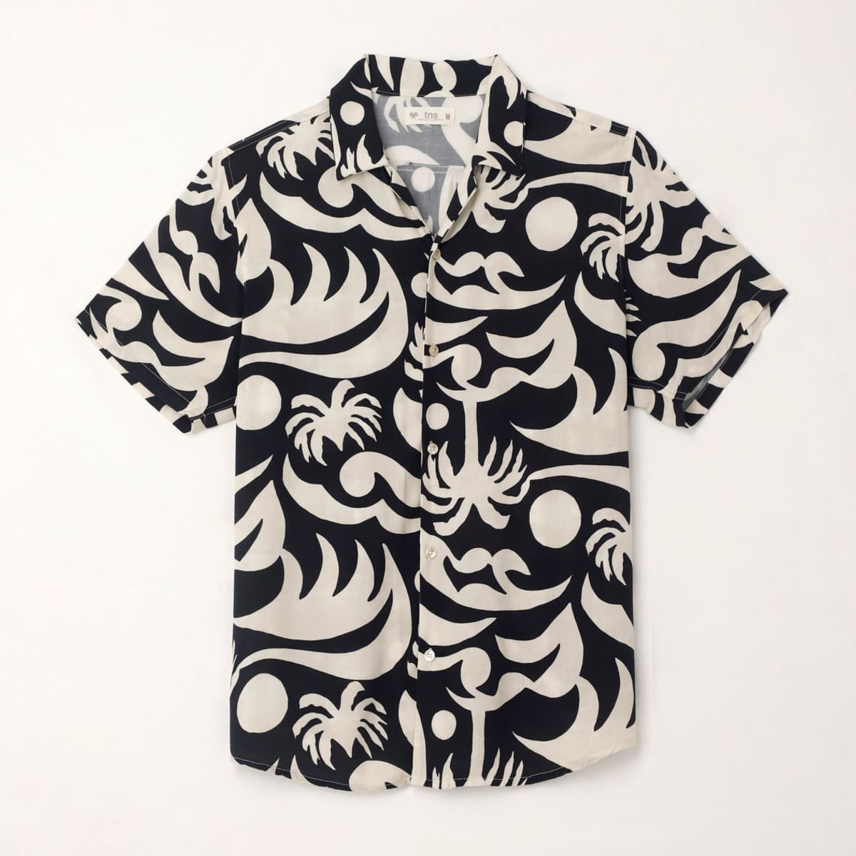 TENNIS - Camisa tipo bowling con estampado playero para hombre