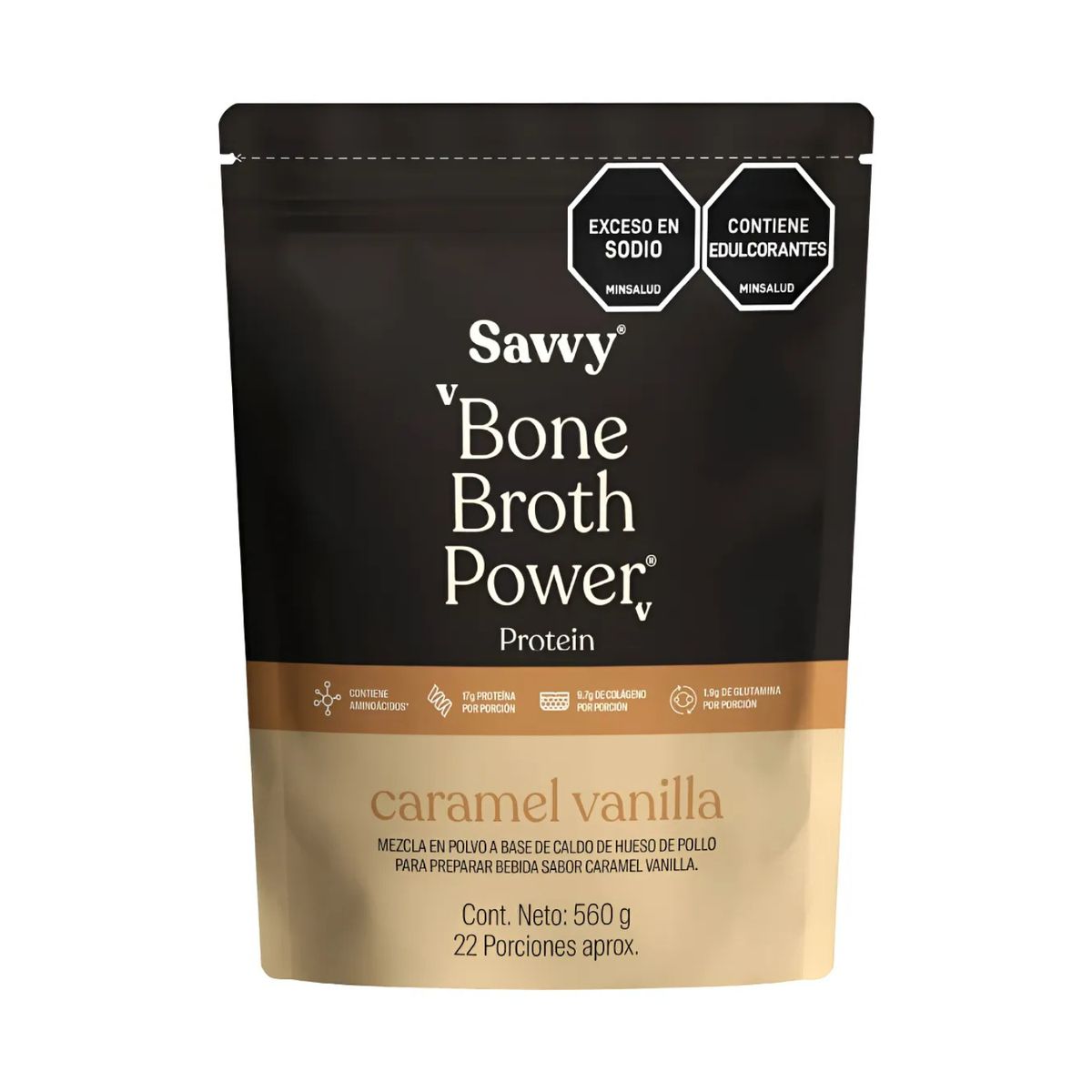 SAVVY - Savvy Proteína Caramel Vainilla Bone Broth 560g