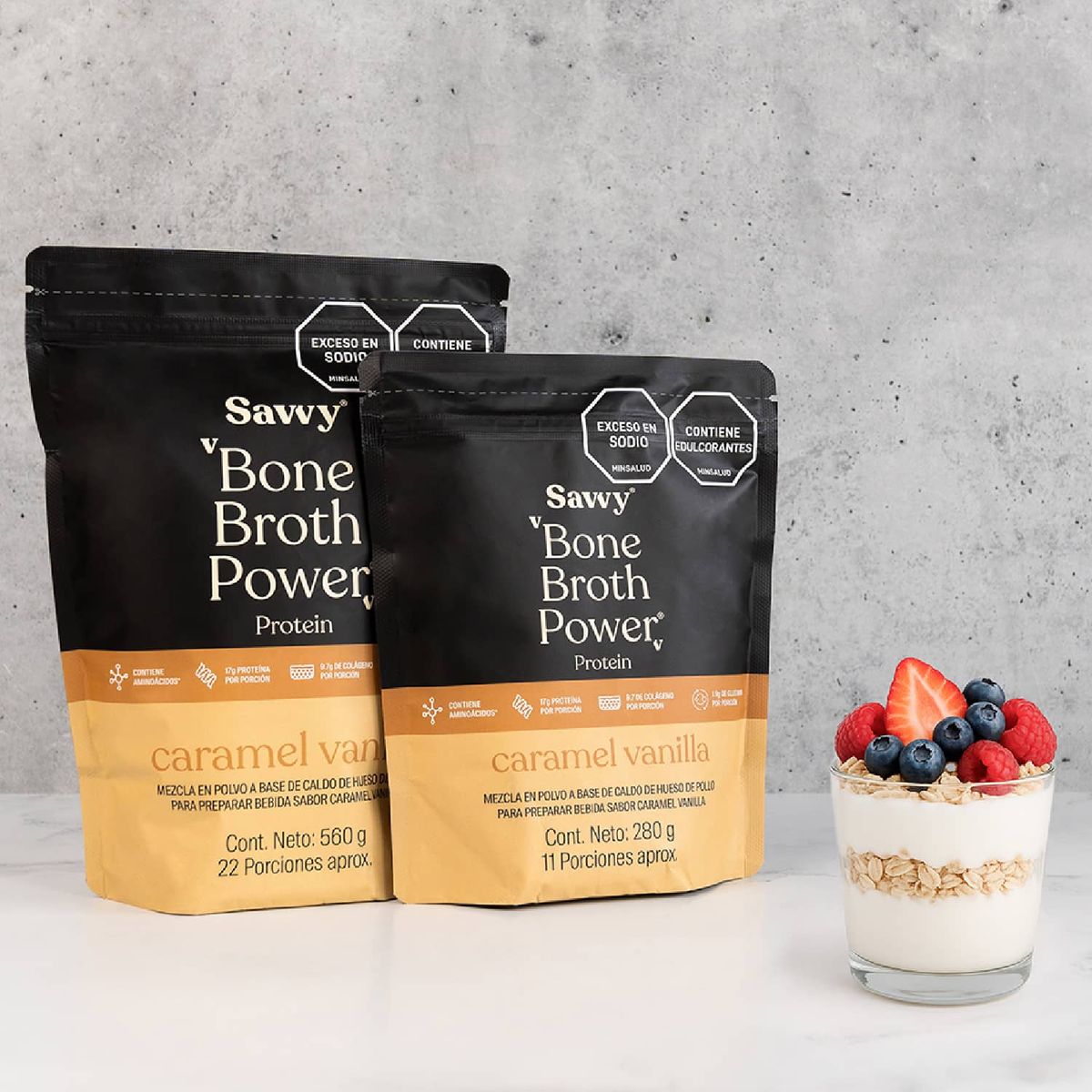 SAVVY - Savvy Proteína Caramel Vainilla Bone Broth 560g