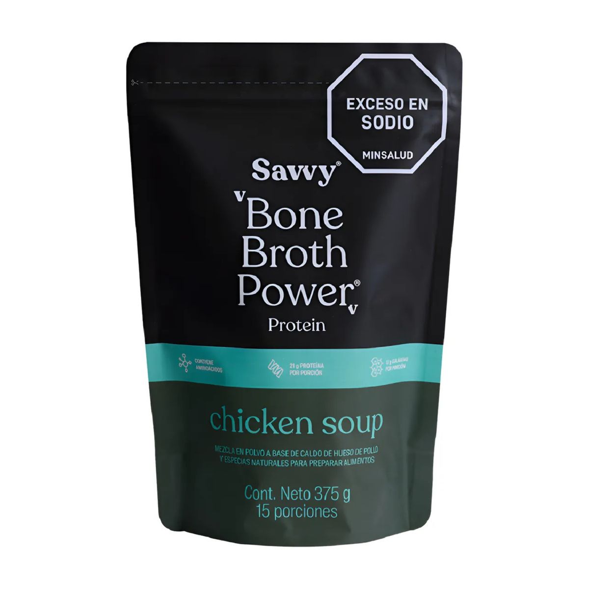 SAVVY - Savvy Proteína Chicken Soup Bone Broth Salted Doypack 375 gr
