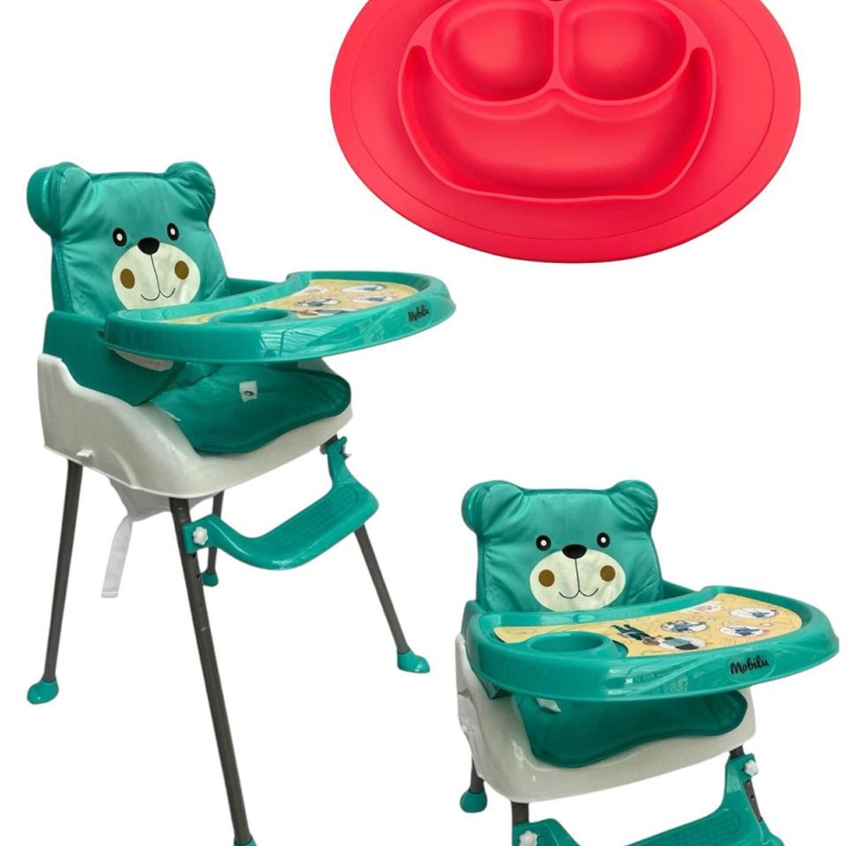BEBESITOS - Silla Comedor De Bebe 3en1 Acolchado Mas Plato En Silicona