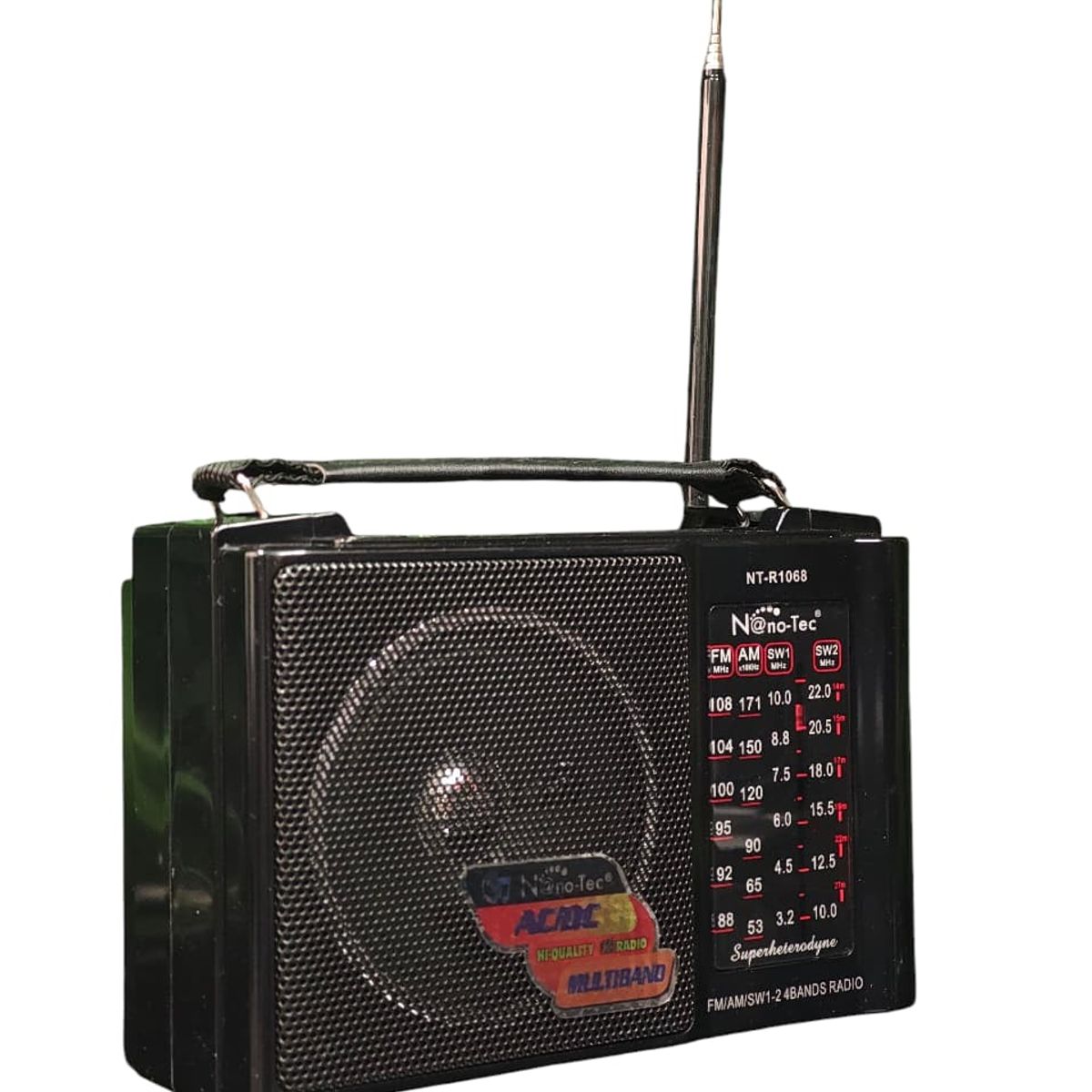 NANO-TEC - RADIO RECARGABLE FM-AM- SW1 - SW2 -20W