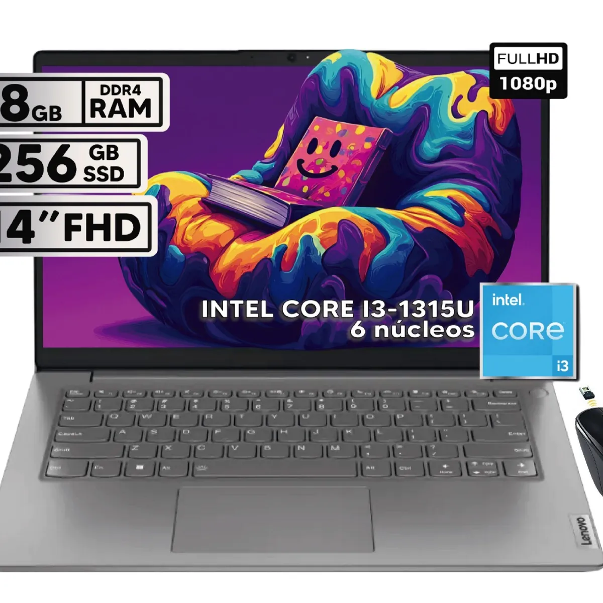 LENOVO - PORTATIL LENOVO V14 G4 IRU INTEL CORE I3-1315U 8GB RAM 256 GB SSD 14” FHD + MOUSE INALAMBRICO !!!