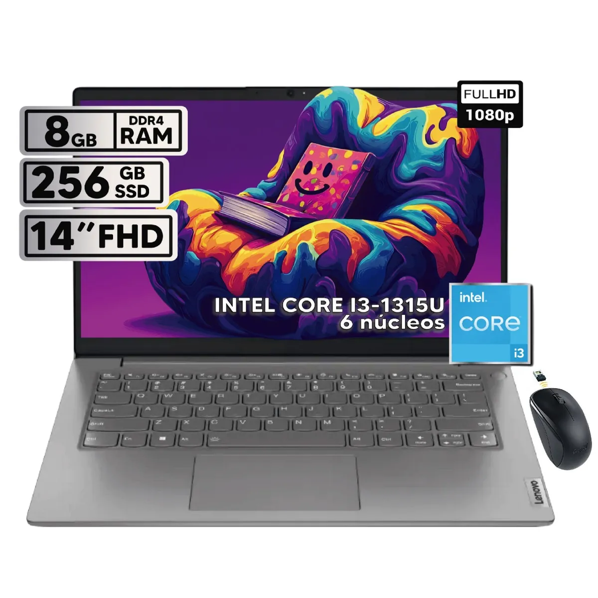 LENOVO - PORTATIL LENOVO V14 G4 IRU INTEL CORE I3-1315U 8GB RAM 256 GB SSD 14” FHD + MOUSE INALAMBRICO !!!