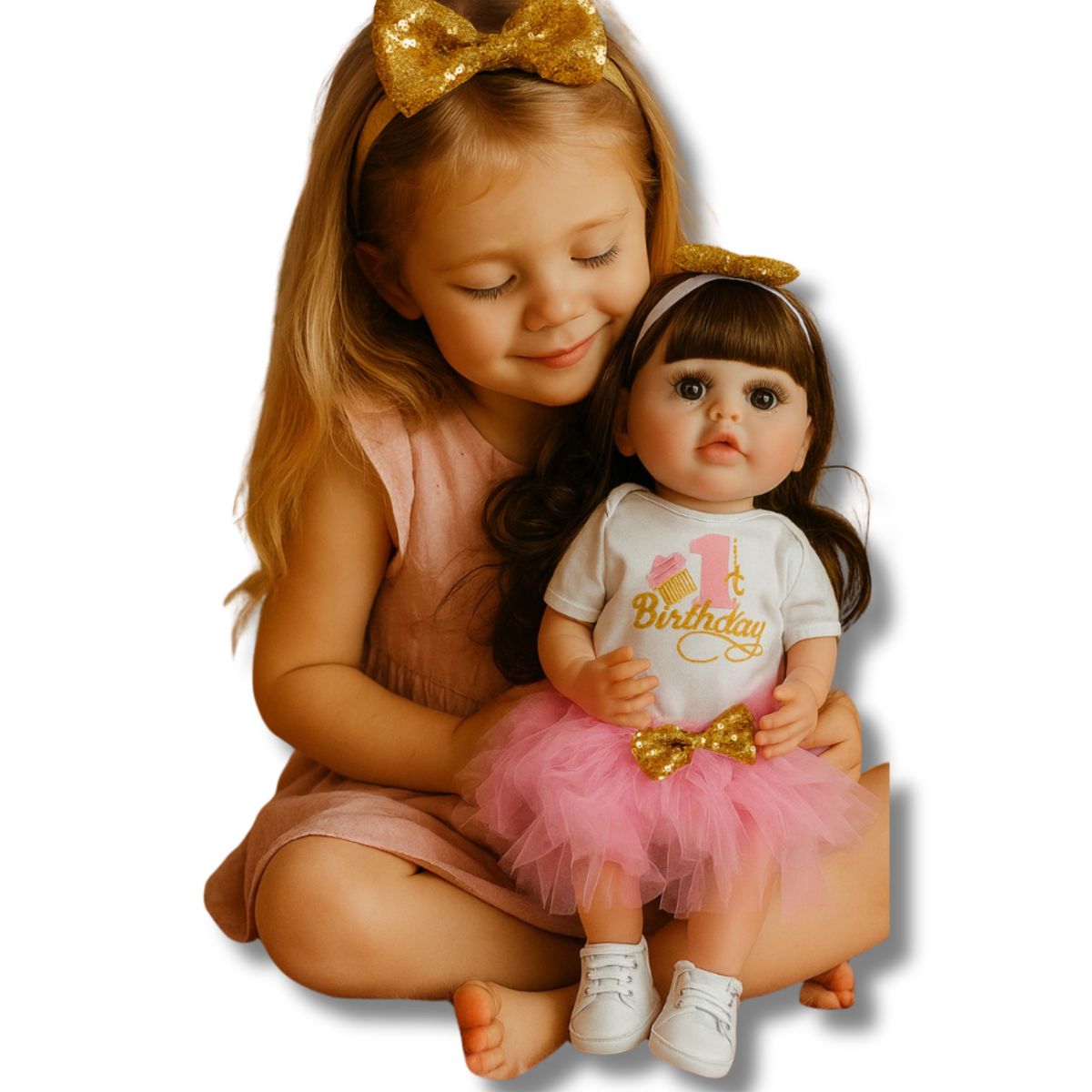 GENERICO - Muñeca Bebé Real  Vestido Rosa