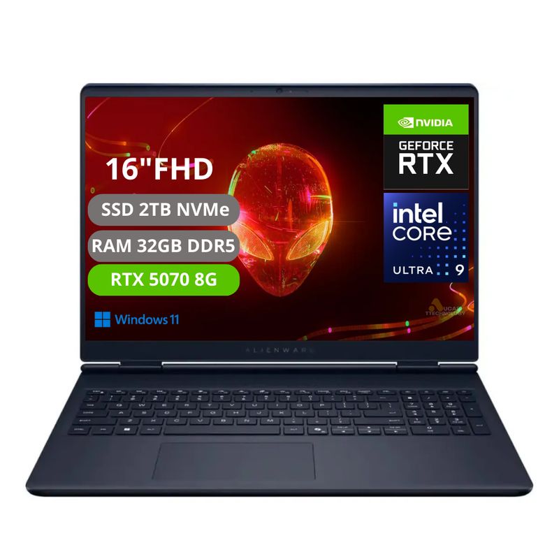 DELL - PORTATIL DELL ALIENWARE 16X AURORA INTEL CORE ULTRA 9 275HX RTX 5070 8GB RAM 32GB SSD 2TB 240Hz