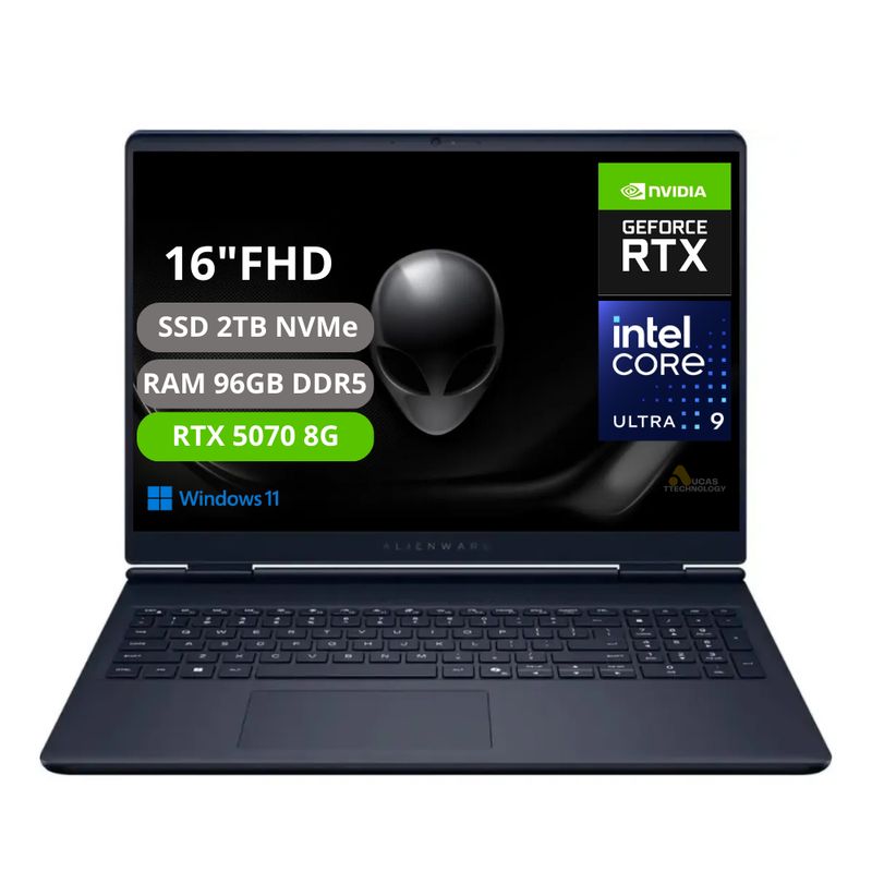 DELL - PORTATIL DELL ALIENWARE 16X AURORA INTEL CORE ULTRA 9 275HX RTX 5070 8GB RAM 96GB SSD 2TB 240Hz
