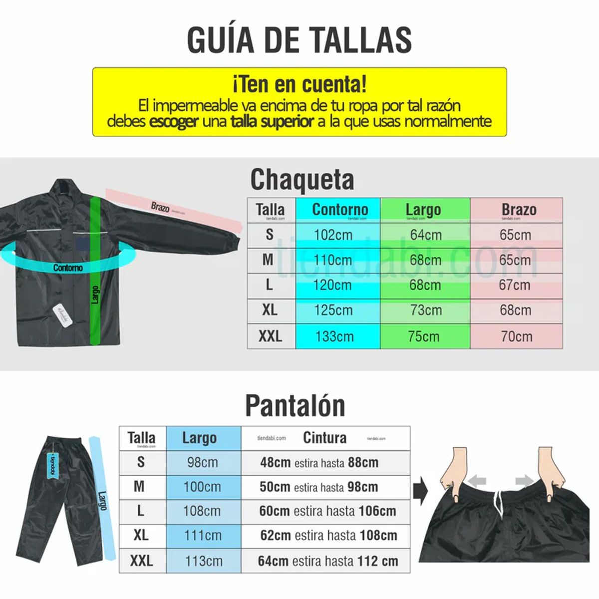 GENERICO - Impermeable NEGRO 2 Piezas Para Motociclista Tipo Sudadera