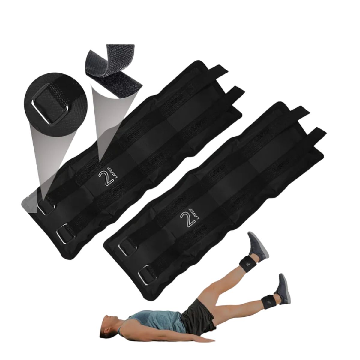 GENERICO - Pesas Tobilleras Basicas Kit 3k