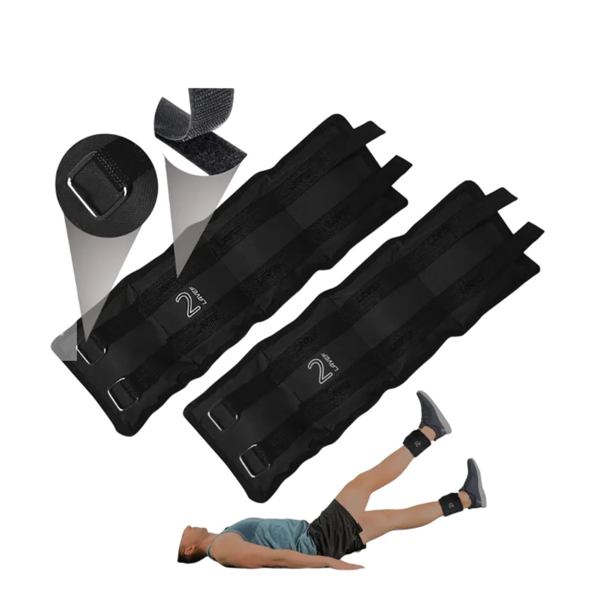 GENERICO - Pesas Tobilleras Basicas Kit 3k