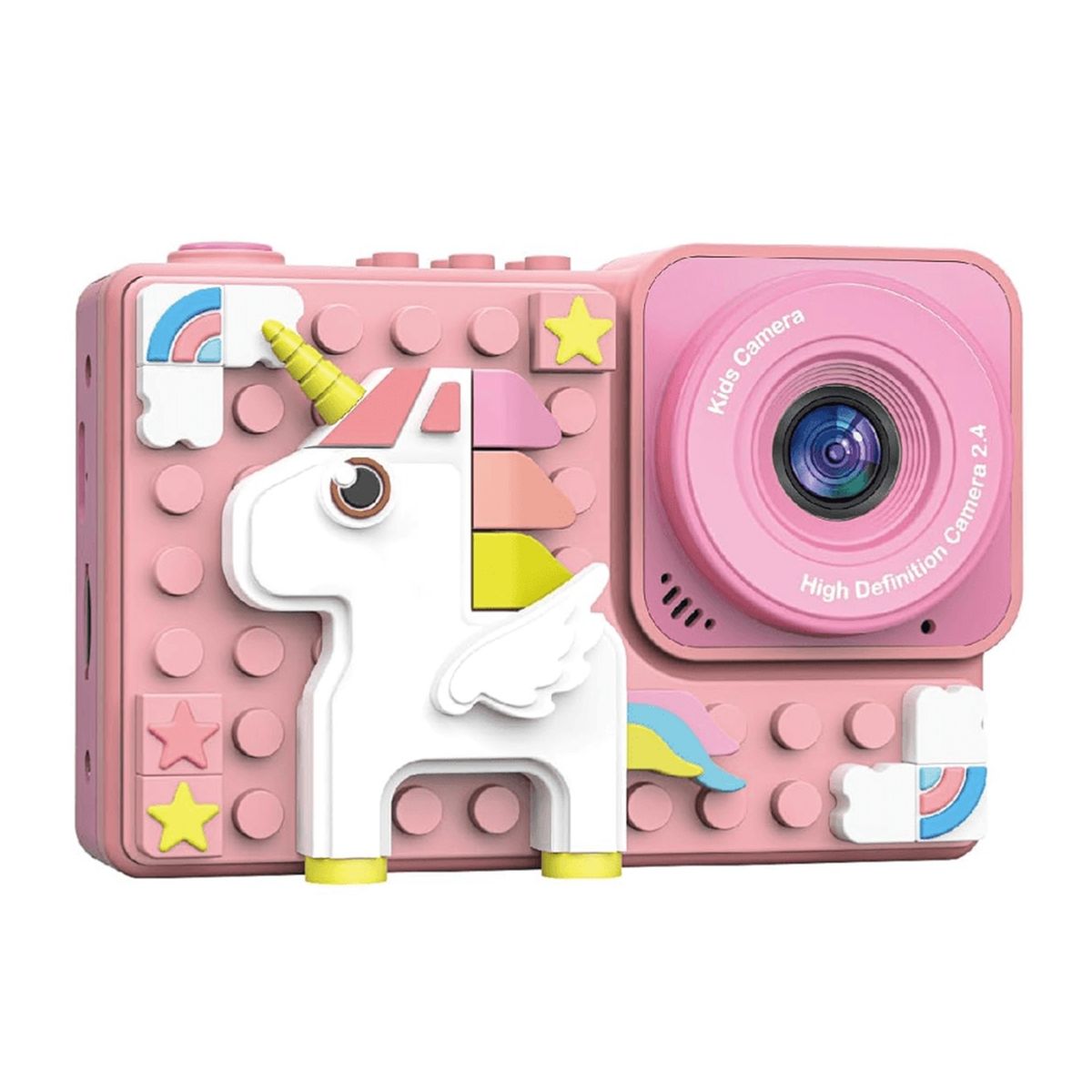 GENERICO - Cámara Digital Infantil Diseño Lego Rosa