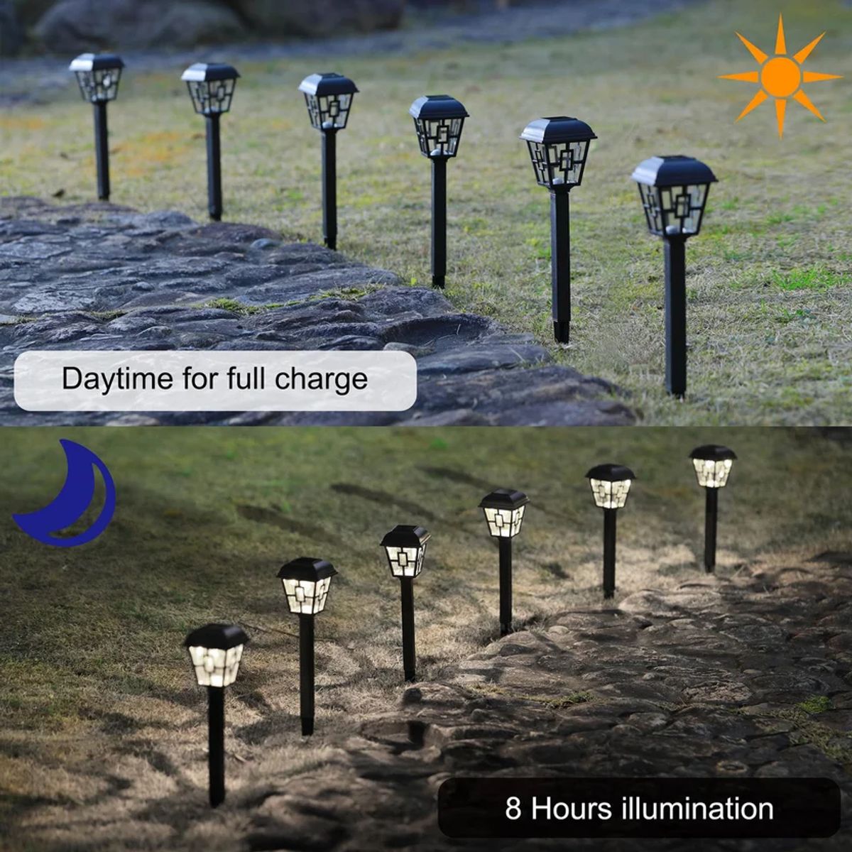 GENERICO - Lamparas Solares Set X 4 Unidades Jardin Amorphus Negras Negro