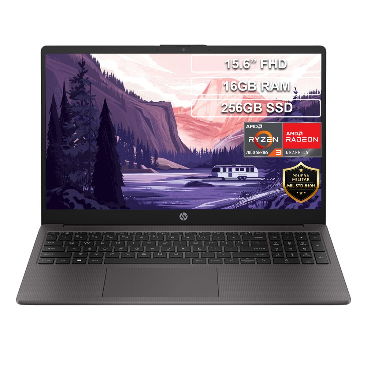 HP - Portátil HP 255 G10 Ryzen 3 7320U 16GB 256GB HD 15.6