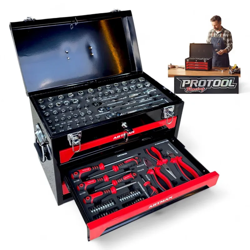 PROTOOL - Caja De Herramientas X 151 Piezas 4 Gabinetes