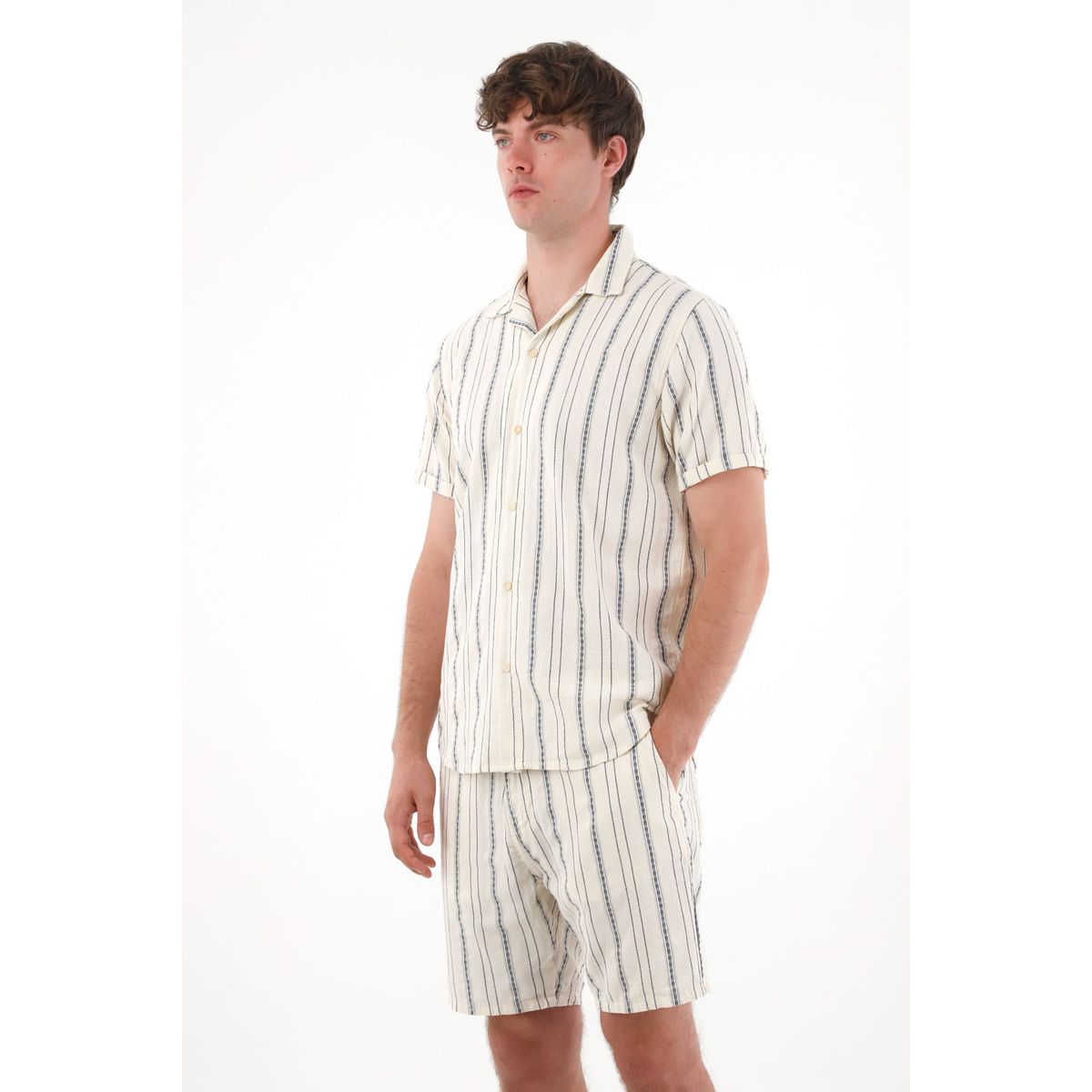 TENNIS - Camisa tipo bowling a rayas para hombre