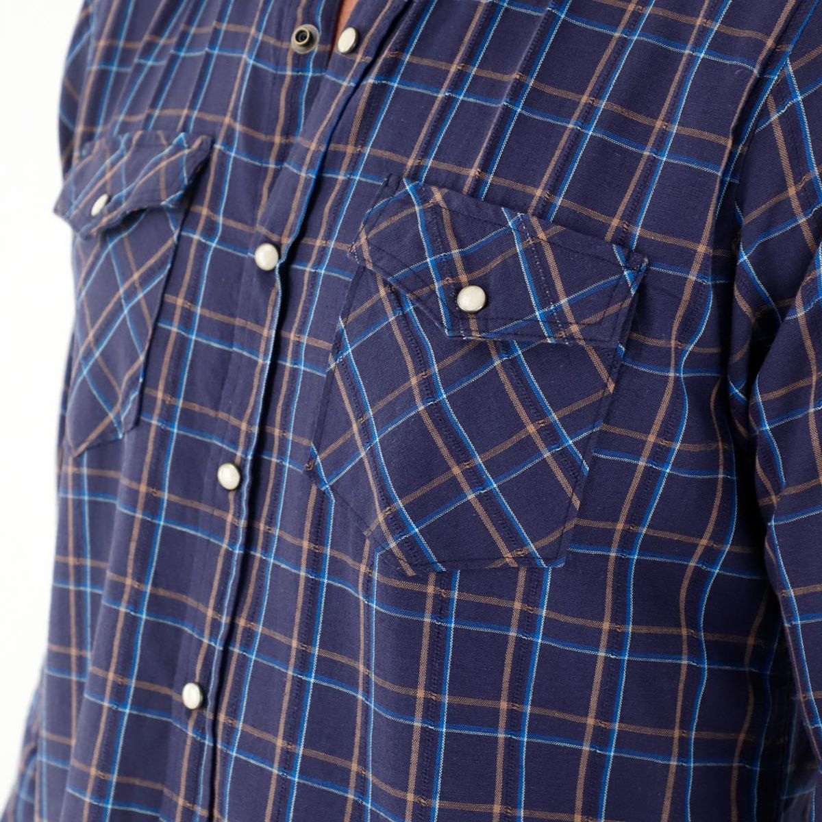 TENNIS - Camisa a cuadros cuello clásico azul para hombre